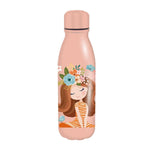 Παγούρι Παιδικό Must 550ml Αλουμινίου με Καπάκι Girl Flowers 6,6x22εκ (585695) - Fun Planet