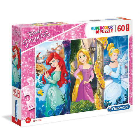 Clementoni Παιδικό Παζλ Maxi Super Color Disney Princess 60 τμχ (1200-26416) - Fun Planet