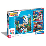 Clementoni Παζλ 3X48 Super Color Sonic The Hedgehog (1200-25320) - Fun Planet