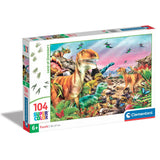 Clementoni Παζλ 104 Super Color Land of Dinosaurs (1210-25768) - Fun Planet