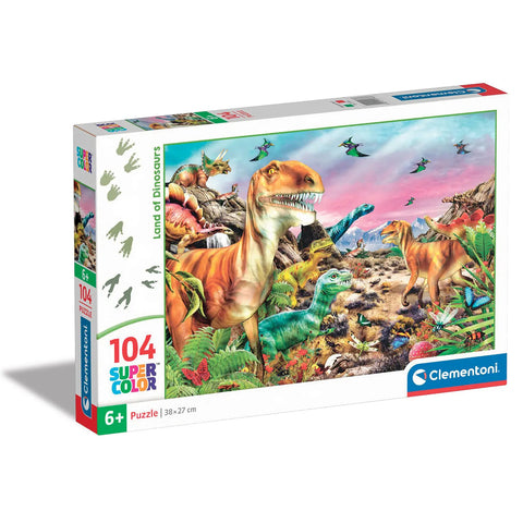 Clementoni Παζλ 104 Super Color Land of Dinosaurs (1210-25768) - Fun Planet