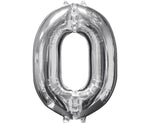 Μπαλόνι Foil Balloon Νούμερο "0" Silver 66cm (A3195401) - Fun Planet