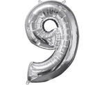 Μπαλόνι Foil Balloon Νούμερο "9" Silver 66cm (A3196301) - Fun Planet