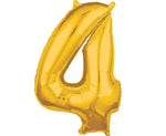 Foil Balloon Mini Number "4" Gold 16"/41cm (059049)