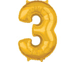 Foil Balloon Mini Number "4" Gold 16"/41cm (059049)