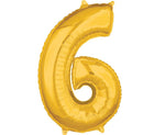 Foil Balloon Mini Number "4" Gold 16"/41cm (059049)