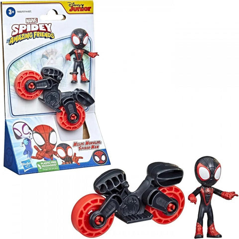 Marvel Spidey and his Amazing Friends - Miles Morales with Bike Action Figure (F4002)