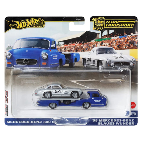 Hot Wheels Νταλίκα Με Αυτοκινητάκι Mercedes-Benz 300 SL & '55 Mercedes-Benz Blaues Wunder (HRV48)