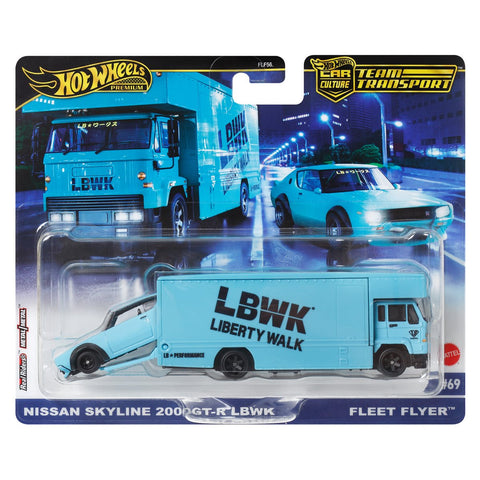 Hot Wheels Νταλίκα Με Αυτοκινητάκι Nissan Skyline 2000GT-R LBWK & Fleet Flyer (HRV45)