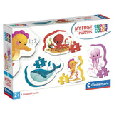 Clementoni Τα Πρώτα Μου Παζλ 1X2 + 1X3 + 1X4 + 1X5 Super Color Marine Life (1200-20835) - Fun Planet