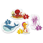 Clementoni Τα Πρώτα Μου Παζλ 1X2 + 1X3 + 1X4 + 1X5 Super Color Marine Life (1200-20835) - Fun Planet