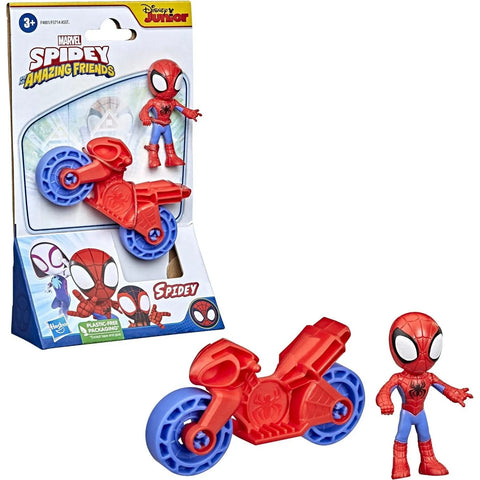 Marvel Spidey and his Amazing Friends - Spidey with Bike Action Figure (F4001)